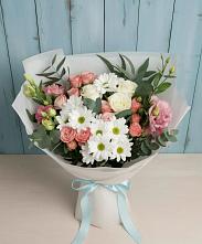 Букет цветов из:  Розы, Лизиантусы и Хризантемы в Вельске