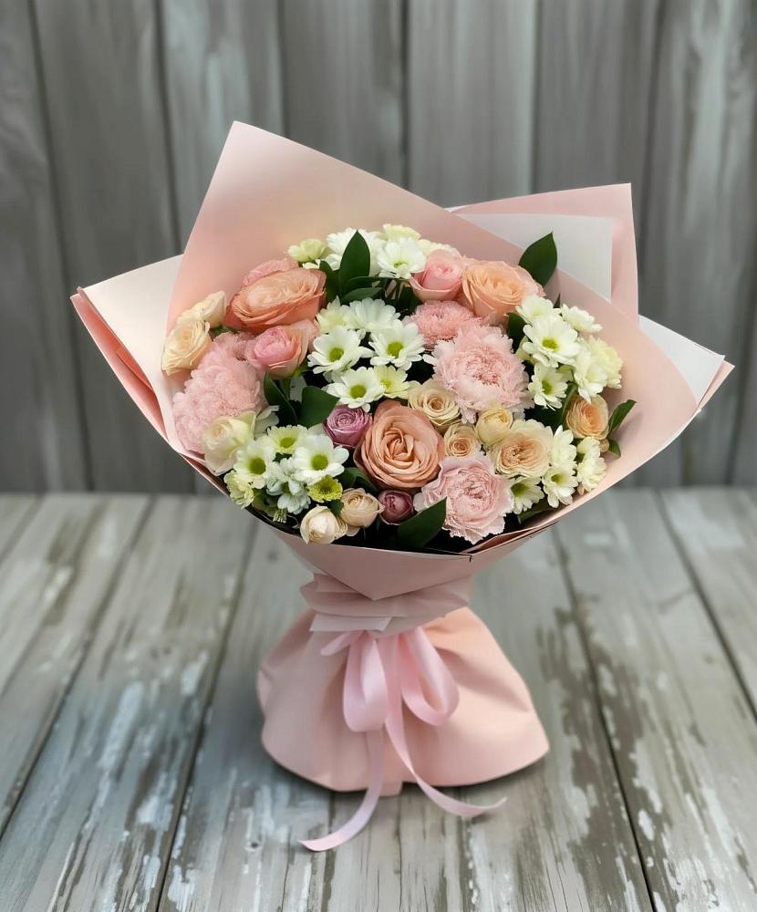 Букет цветов из: Гвоздики, Розы и Хризантемы в Вельске