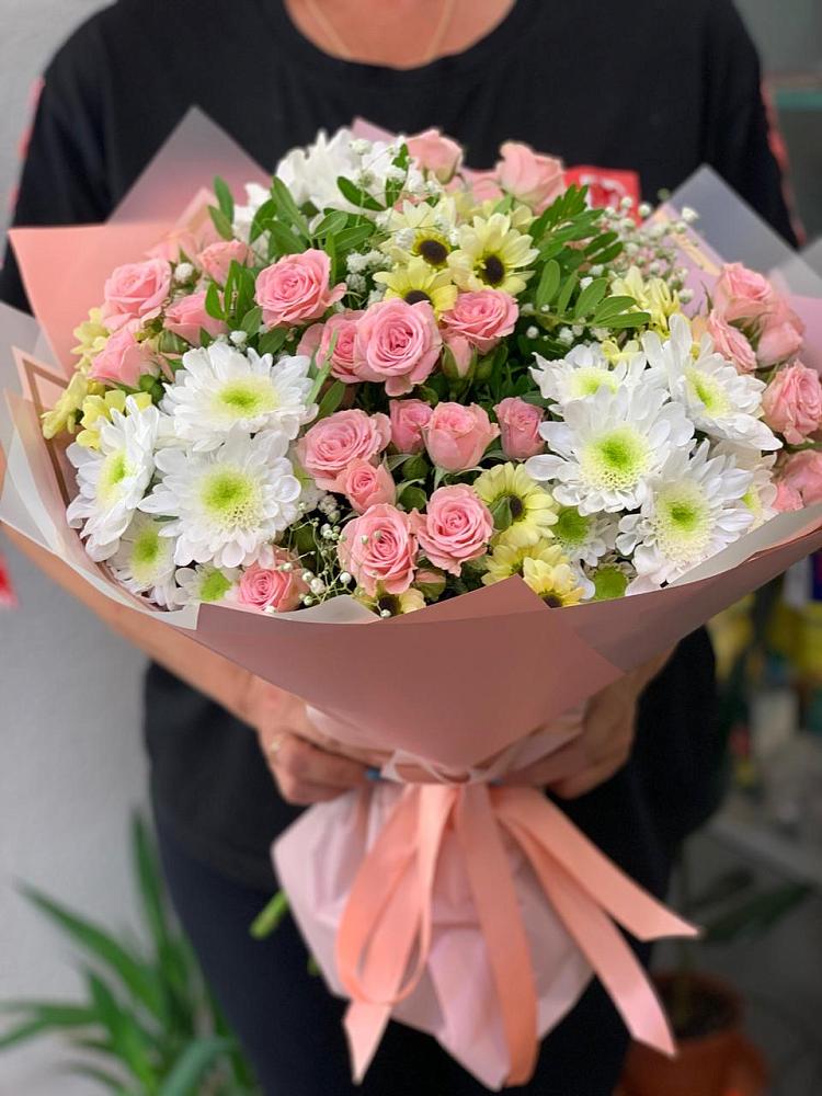 Букет цветов из: Розы и Хризантемы в Вельске