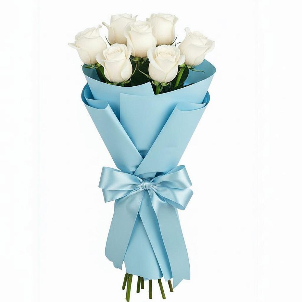Букет 7 белых роз Проуд в Вельске