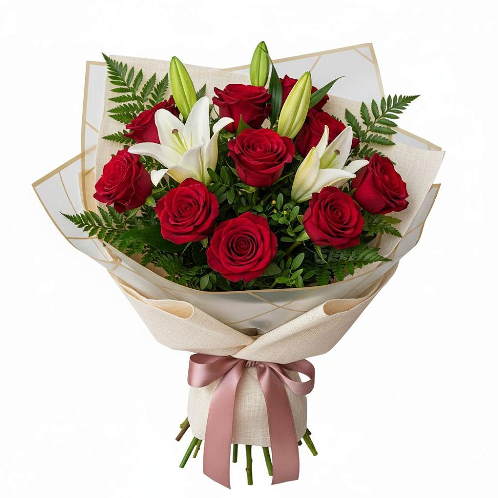 Букет цветов из: Лилии и Розы в Вельске