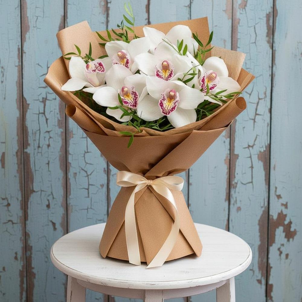 Букет цветов из: Орхидеи и Розы в Вельске