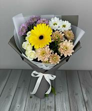 Букет цветов из:  Розы, Герберы и Хризантемы в Вельске