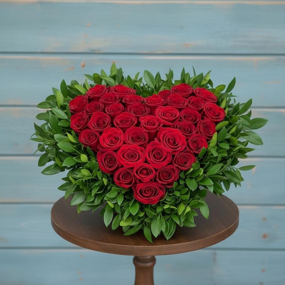 Цветочная композиция из Розы в виде сердца в Вельске