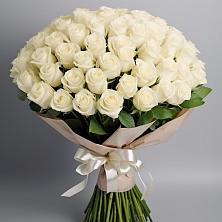 Букет 101 беля роза Белоснежка в Вельске