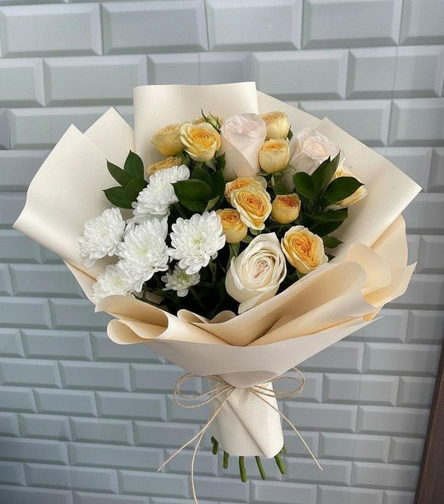 Букет цветов из: Розы и Хризантемы в Вельске
