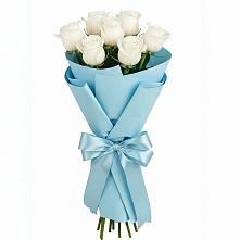 Букет 7 белых роз Проуд в Вельске