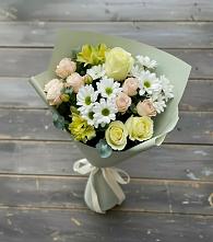 Букет цветов из:  Альстромерии, Розы и Хризантемы в Вельске