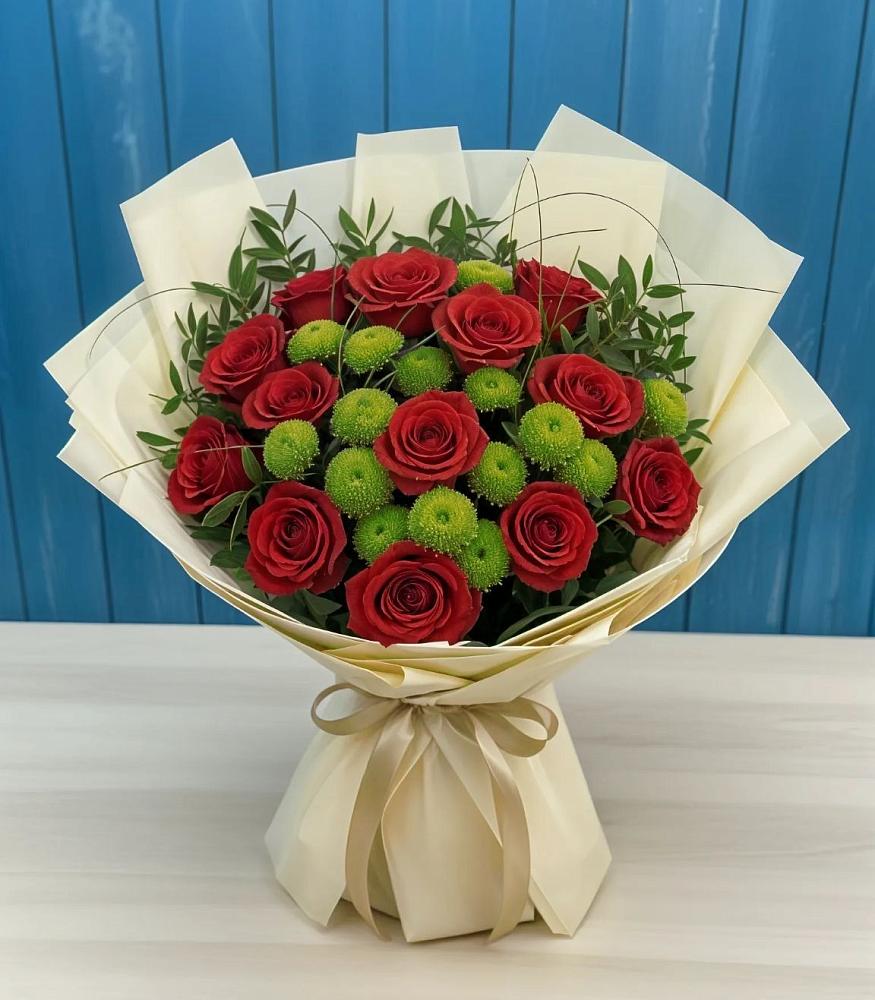 Букет цветов из: Розы и Хризантемы в Вельске